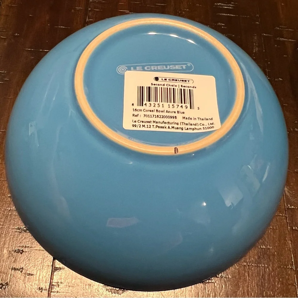 Le Creuset Stoneware Dinnerware Azure Blue Cereal Bowl